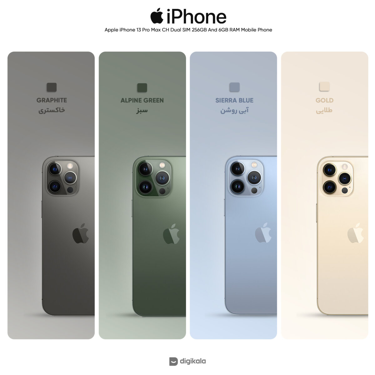 گوشی موبایل اپل مدل iPhone 13 Pro Max CH دو سیم‌ کارت ظرفیت 256 گیگابایت و رم 6 گیگابایت - نات اکتیو