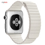 ساعت هوشمند اپل واچ مدل 42mm Steel Case with Large White Leather Loop Band