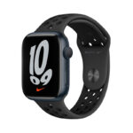 ساعت هوشمند اپل مدل  Series 7 45mm Aluminum Case with Nike Sport Band دارای قابلیت های صفحه نمایش لمسی بند سیلیکون