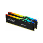 رم کامپیوتر DDR5 دو کاناله 5200 مگاهرتز CL40 کینگستون مدل FURY Beast RGB ظرفیت 32 گیگابایت