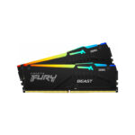 رم کامپیوتر DDR5 دو کاناله 5200 مگاهرتز CL40 کینگستون مدل FURY Beast RGB ظرفیت 64 گیگابایت