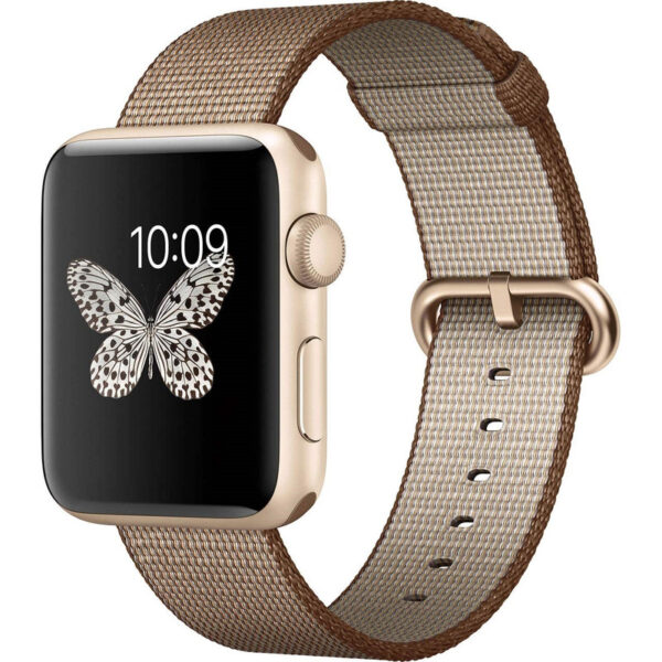 ساعت هوشمند اپل واچ سری 2 مدل 42mm Aluminum Case with Coffe Caramel Nylon Band