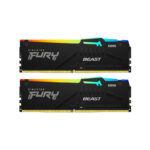 رم کامپیوتر DDR5 دو کاناله 5200 مگاهرتز CL40 کینگستون مدل FURY Beast RGB ظرفیت 64 گیگابایت