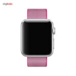 ساعت هوشمند اپل واچ مدل 38mm Silver Aluminum Case With Pink Woven Nylon Band