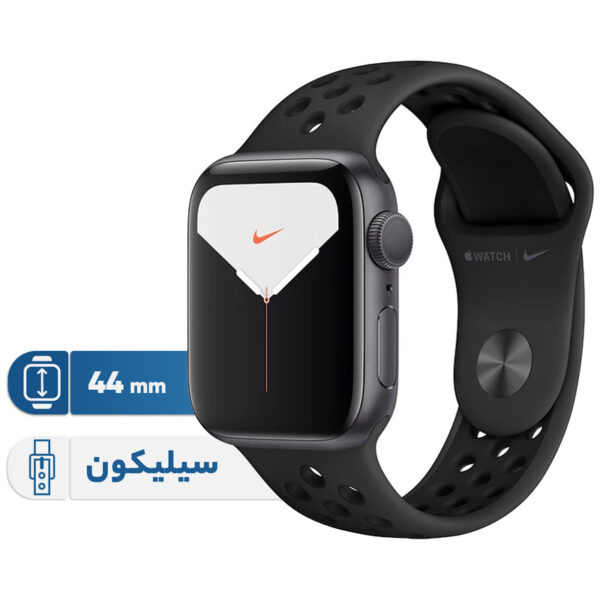 ساعت هوشمند اپل واچ سری 5 مدل 44mm Aluminum Case With Anthracite Nike Sport Silicon Band