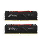 رم کامپیوتر DDR4 دو کاناله 3600 مگاهرتز CL18 کینگستون مدل FURY Beast RGB ظرفیت 32 گیگابایت