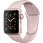 ساعت هوشمند اپل واچ سری 2 مدل 38mm Rose Gold Aluminum Case with Pink Sand Sport Silicon Band