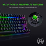 کیبورد مخصوص بازی ریزر مدل Blackwidow V3 TenKeyless Green Switches