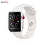 ساعت اپل واچ سری 3 سلولار مدل 42mm Silver Aluminium Case with White Sport Band