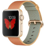 ساعت هوشمند اپل واچ اسپرت مدل 38mm Aluminum Case With Gold Woven Nylon Band