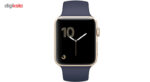 ساعت هوشمند اپل واچ سری 2 مدل 38mm  Gold Aluminum Case with Midnight Blue Sport Silicon Band