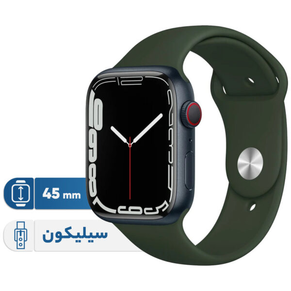 ساعت هوشمند اپل واچ سری 7 مدل 45mm Aluminum Case with Sport silicone Band