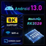 اندروید باکس اچ96 مدل Max RK3528 android13 به همراه کیبورد i8