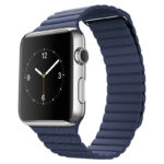 ساعت هوشمند اپل واچ مدل 42mm Stainless Steel Case with Midnight Blue Leather Loop