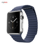 ساعت هوشمند اپل واچ مدل 42mm Stainless Steel Case with Midnight Blue Leather Loop