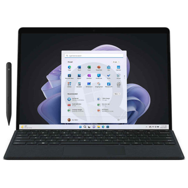 تبلت مایکروسافت مدل Surface Pro 9-i7 1255U ظرفیت 512 گیگابایت و رم 16 گیگابایت به همراه کیبورد Signature Black و قلم Slim Pen 2