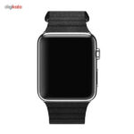 ساعت هوشمند اپل واچ مدل 42mm Stainless Steel Case With Large Black Leather Loop Band