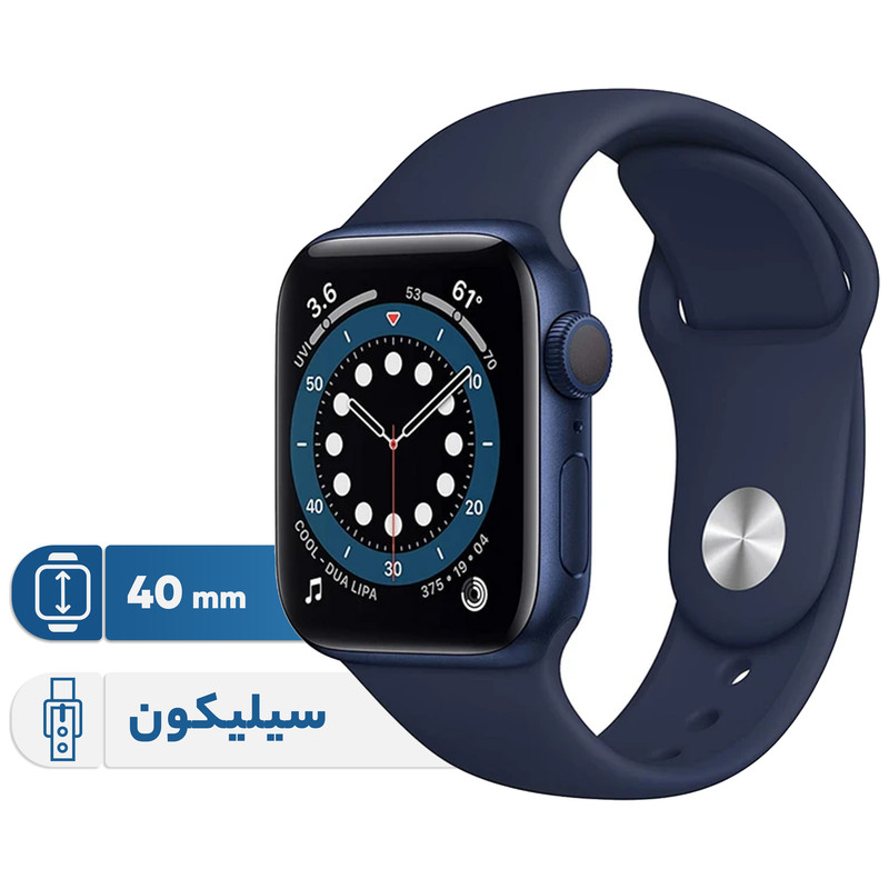 ساعت هوشمند اپل واچ سری 6 مدل 40mm Aluminum Case with  Sport silicone Band