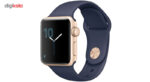 ساعت هوشمند اپل واچ سری 2 مدل 38mm  Gold Aluminum Case with Midnight Blue Sport Silicon Band