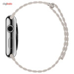 ساعت هوشمند اپل واچ مدل 42mm Steel Case with Large White Leather Loop Band