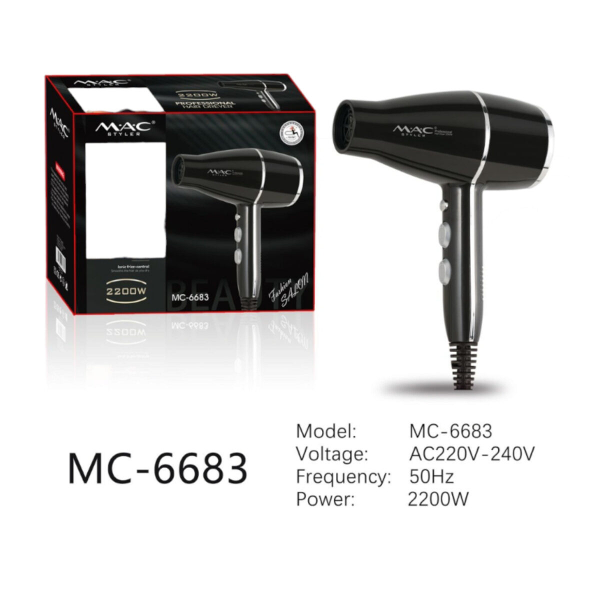 سشوار حرفه ای مک استایلر مدل mc-6683