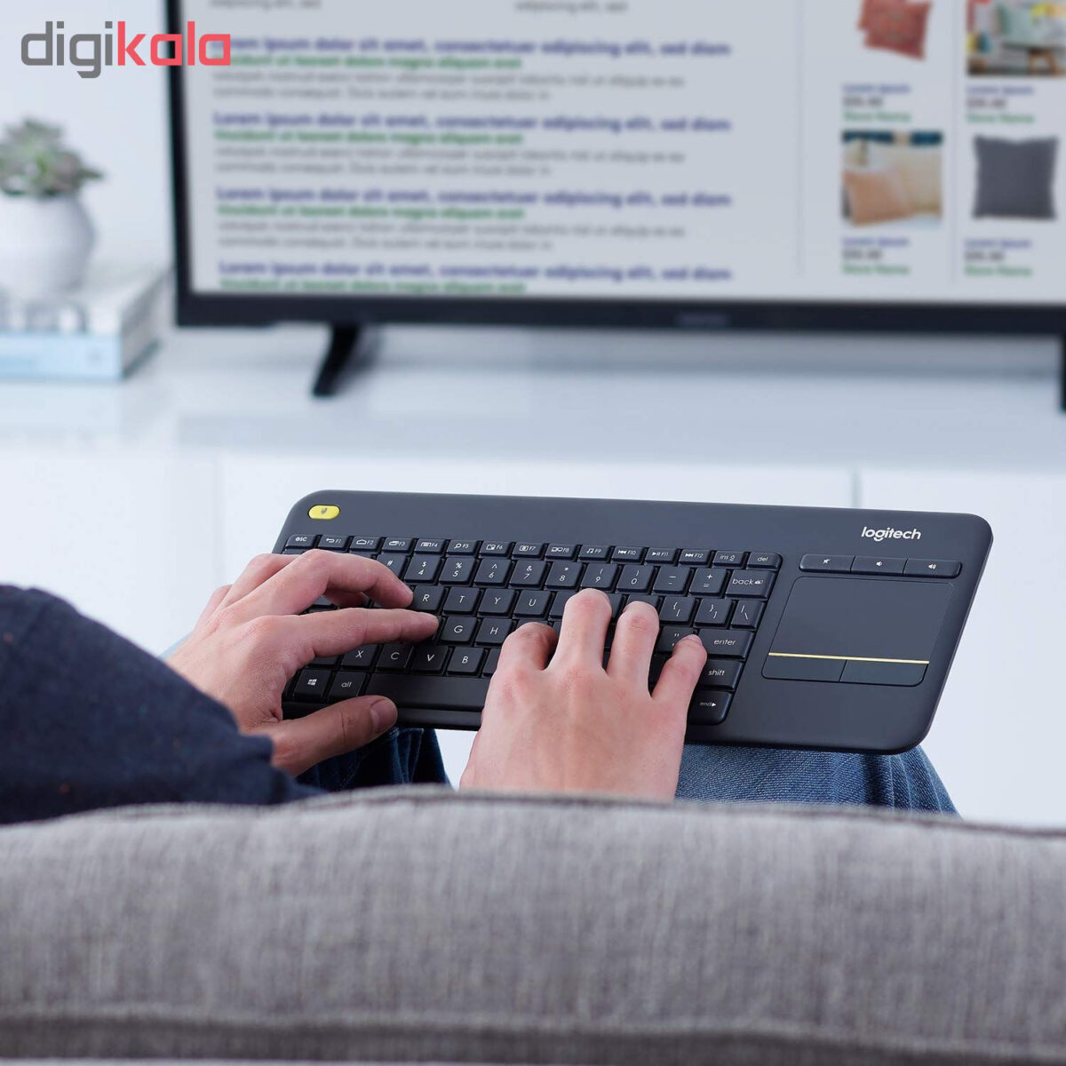 کیبورد بی‌ سیم لاجیتک مدل K400 Plus با حروف فارسی