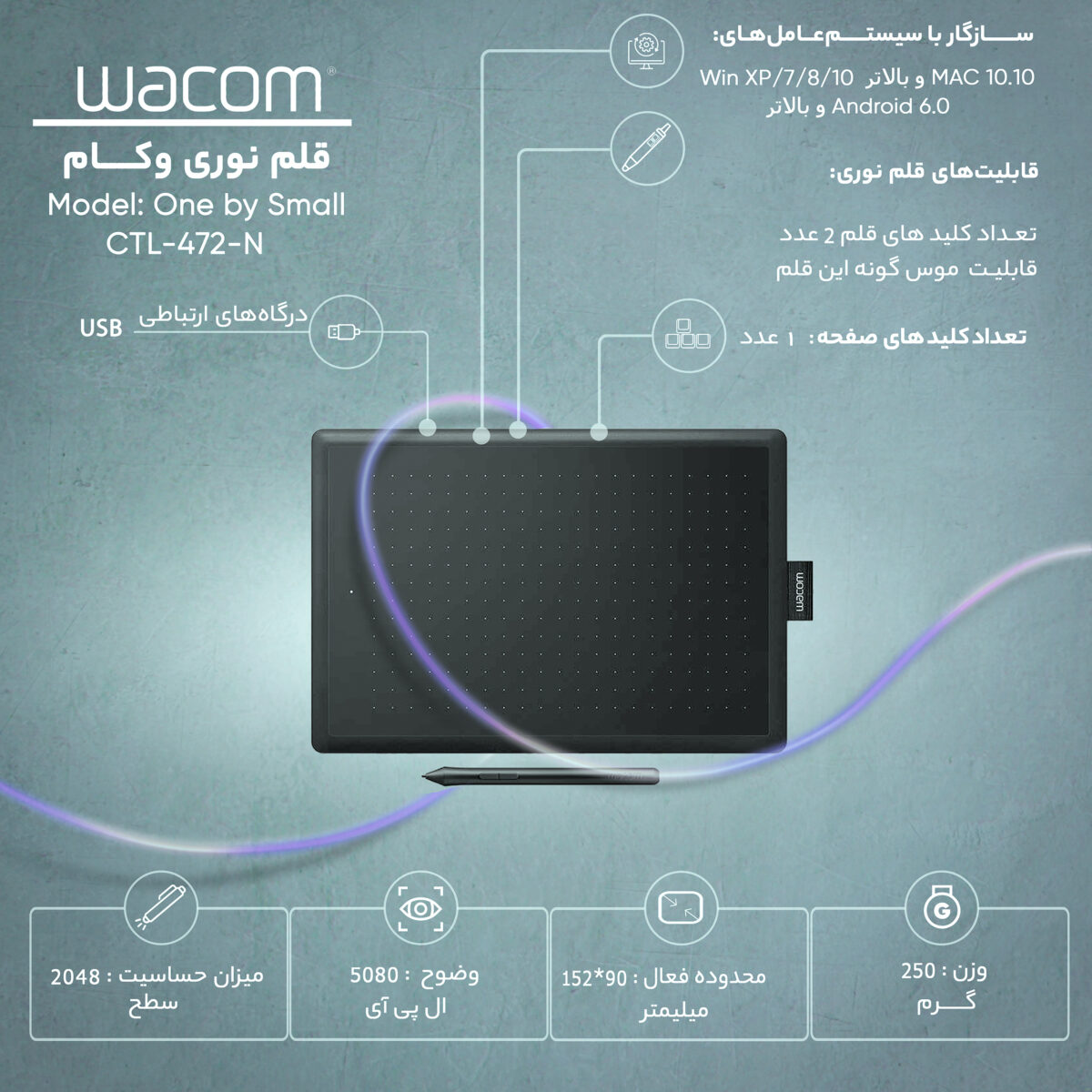 قلم نوری وکام مدل One by Small CTL-472-N