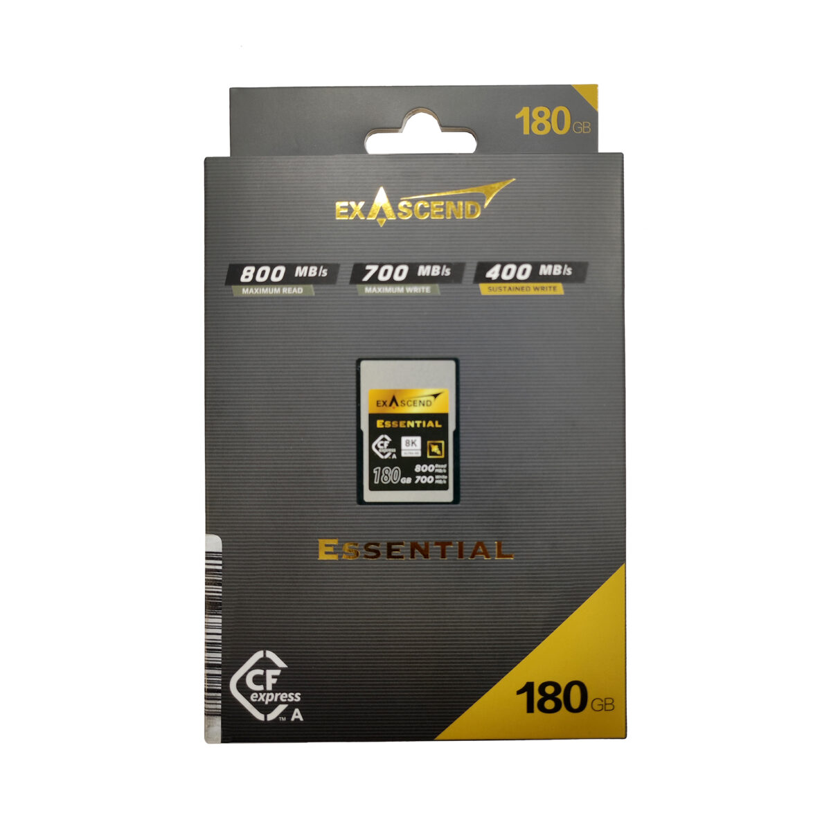 کارت حافظه ESSENTIAL اکساسند مدل CFexpress Type A کلاس 10 استاندارد UHS-I سرعت 800MBps ظرفیت 180 گیگابایت