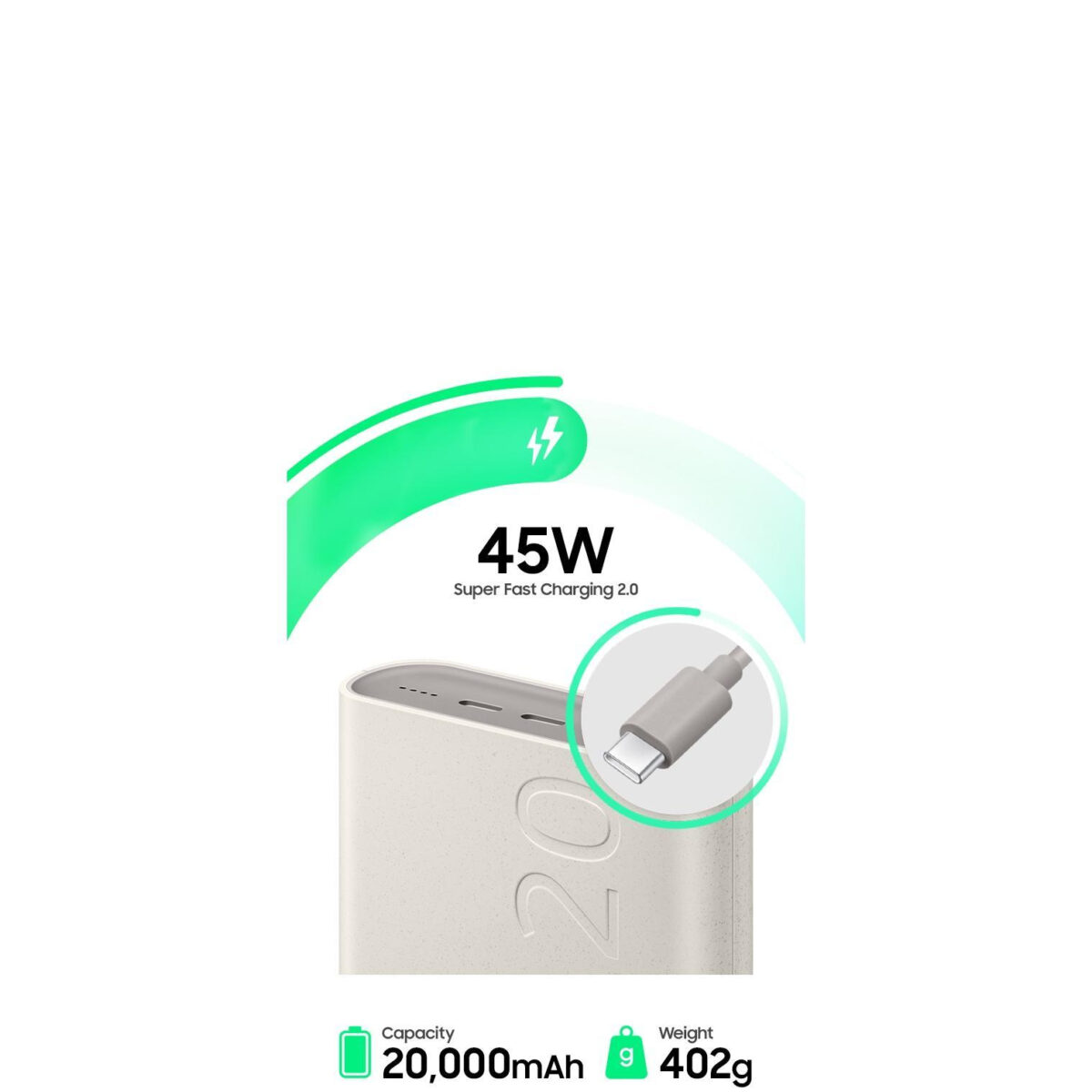 پاوربانک 45 وات سامسونگ مدل Battery Pack EB-P4520 ظرفیت 20000 میلی‌آمپر ساعت
