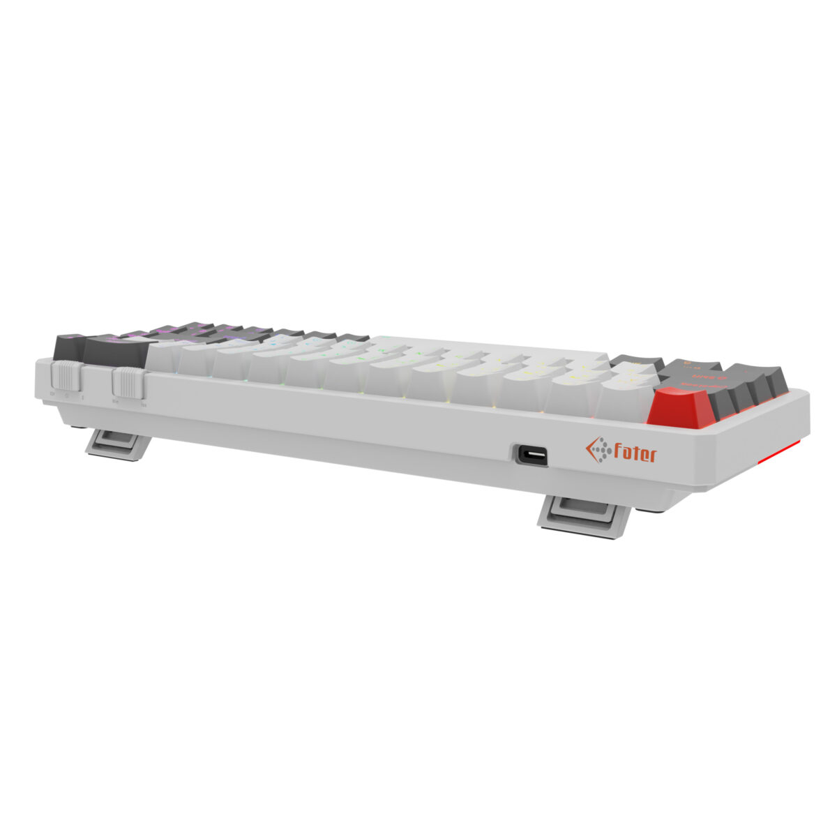 کیبورد گیمینگ فاطر مدل KCR-8000B، مکانیکال سوییچ قرمز، Tenkeyless، نورپردازی RGB