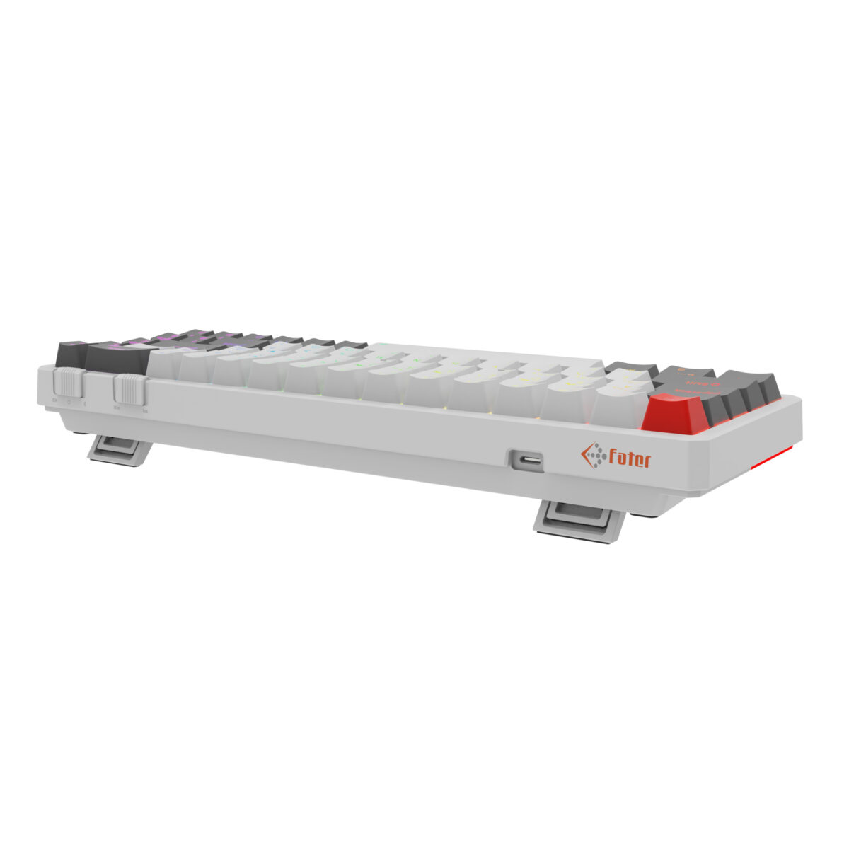 کیبورد گیمینگ فاطر مدل KCR-8000B، مکانیکال سوییچ قرمز، Tenkeyless، نورپردازی RGB