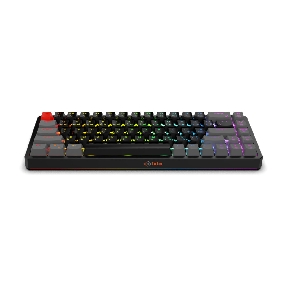 کیبورد گیمینگ فاطر مدل KCR-8000B، مکانیکال سوییچ قرمز، Tenkeyless، نورپردازی RGB