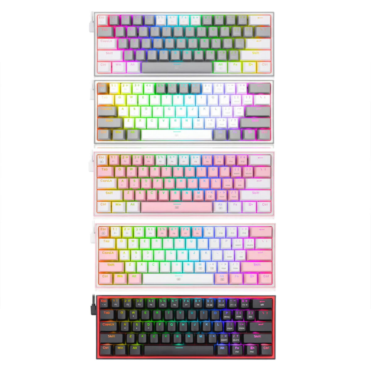 کیبورد مخصوص بازی ردراگون مدل Fizz K617 Rainbow