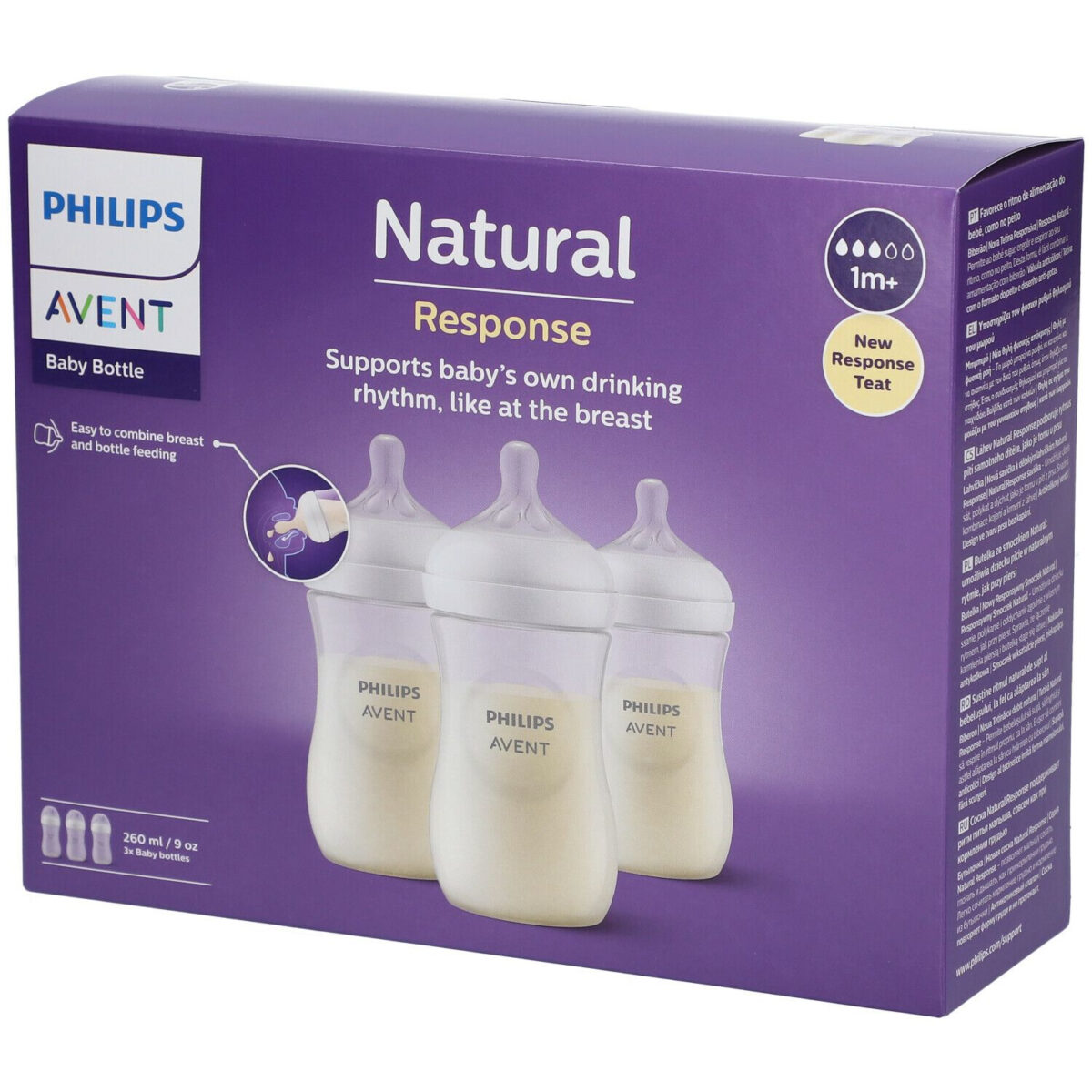 شیشه شیر اونت مدل Natural Response حجم 260 میلی لیتر بسته 3 عددی