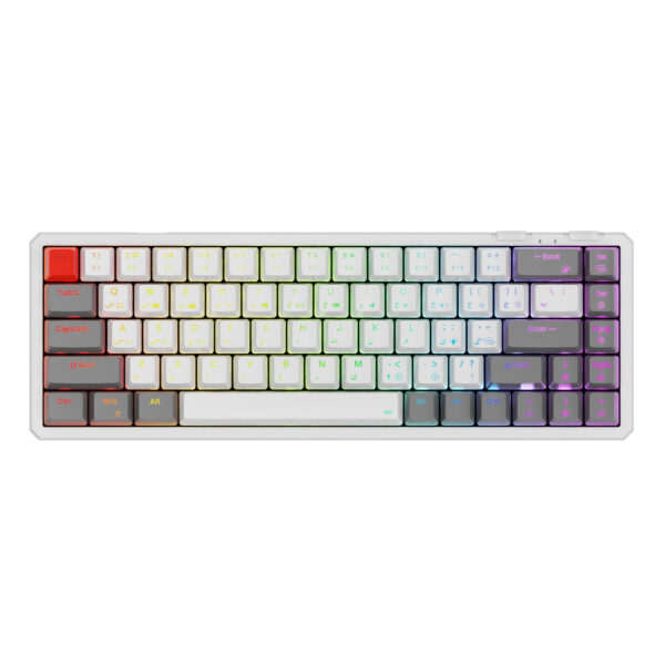 کیبورد گیمینگ فاطر مدل KCR-8000B، مکانیکال سوییچ قرمز، Tenkeyless، نورپردازی RGB