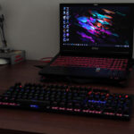 کیبورد مخصوص بازی مکانیکی رپو مدل V500PRO، مکانیکال سوییچ آبی، Full size، نورپردازی RGB