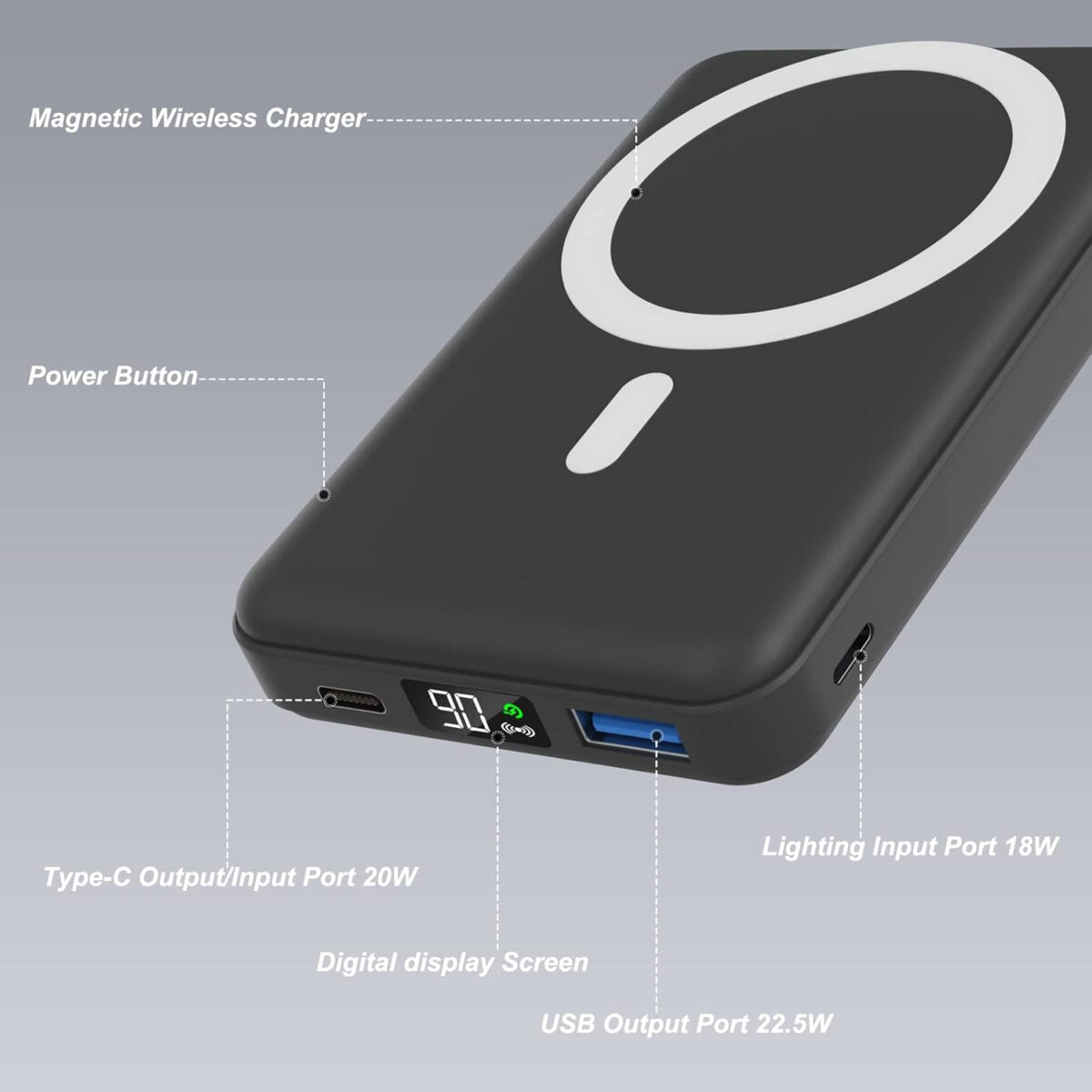 پاوربانک آئوگربی مدل KT-D009 ظرفیت 10000 میلی آمپر ساعت