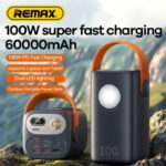 پاوربانک ریمکس مدل RPP-100 ظرفیت 60000 میلی آمپر ساعت