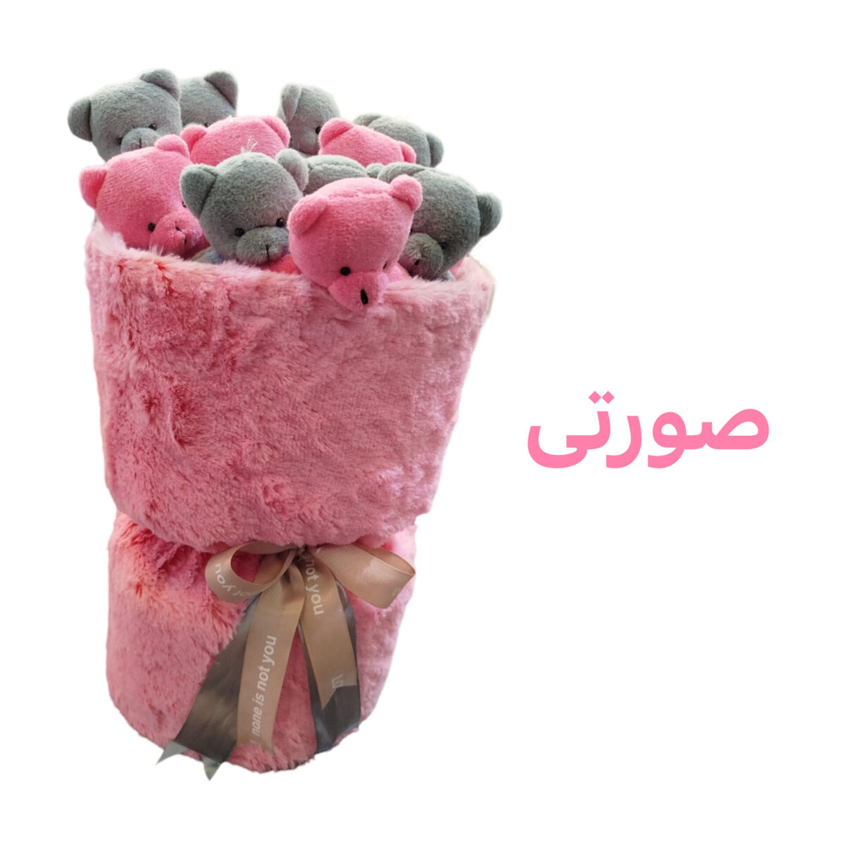 عروسک طرح دسته گل خرسی مدل بوکت تدی ارتفاع 40 سانتی متر