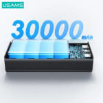پاوربانک یوسمز مدل USAMS-AT SJ567 ظرفیت 30000 میلی آمپرساعت به همراه کابل تبدیل Usb C