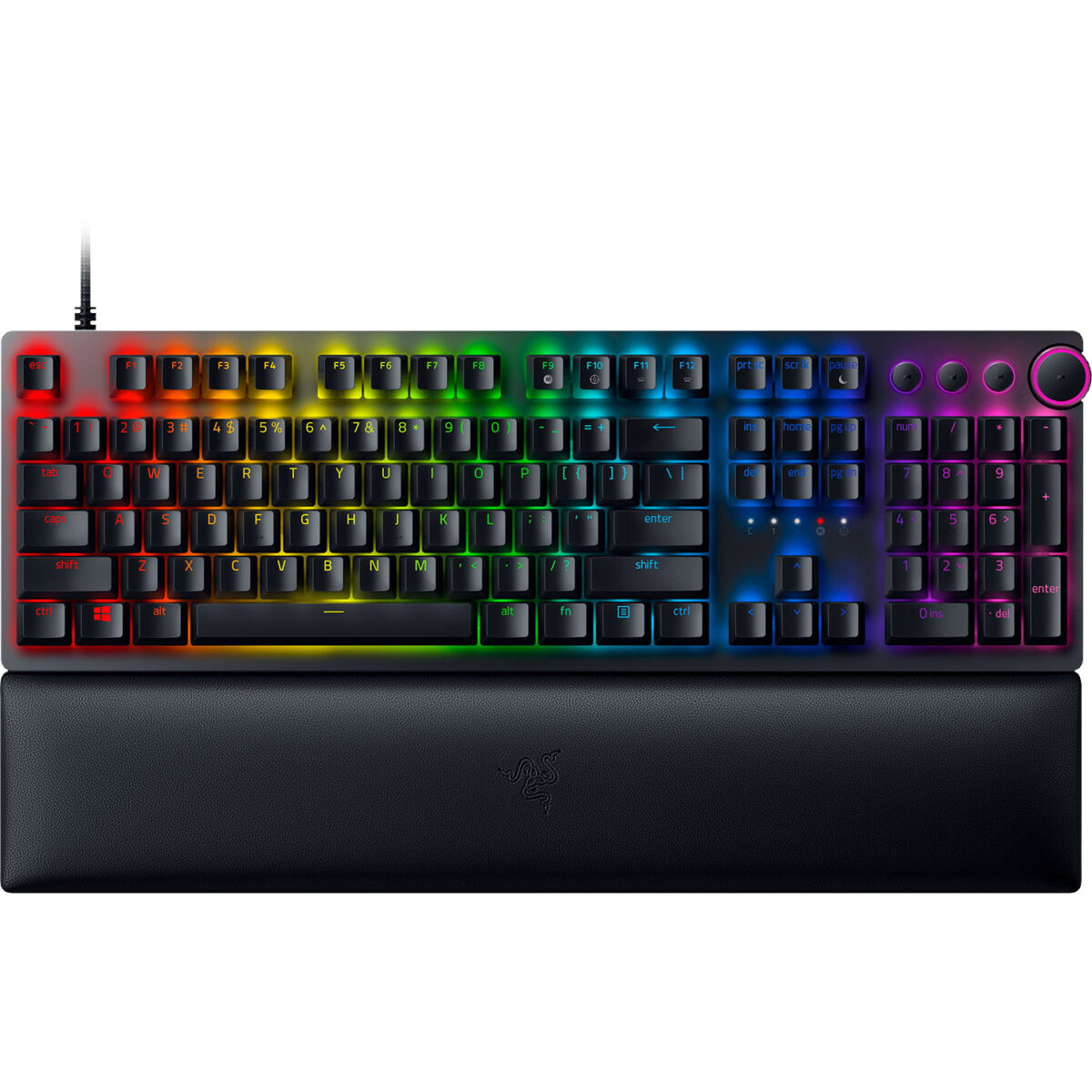 کیبورد مخصوص بازی ریزر مدل (clicky optical) Huntsman V2 purple Switch