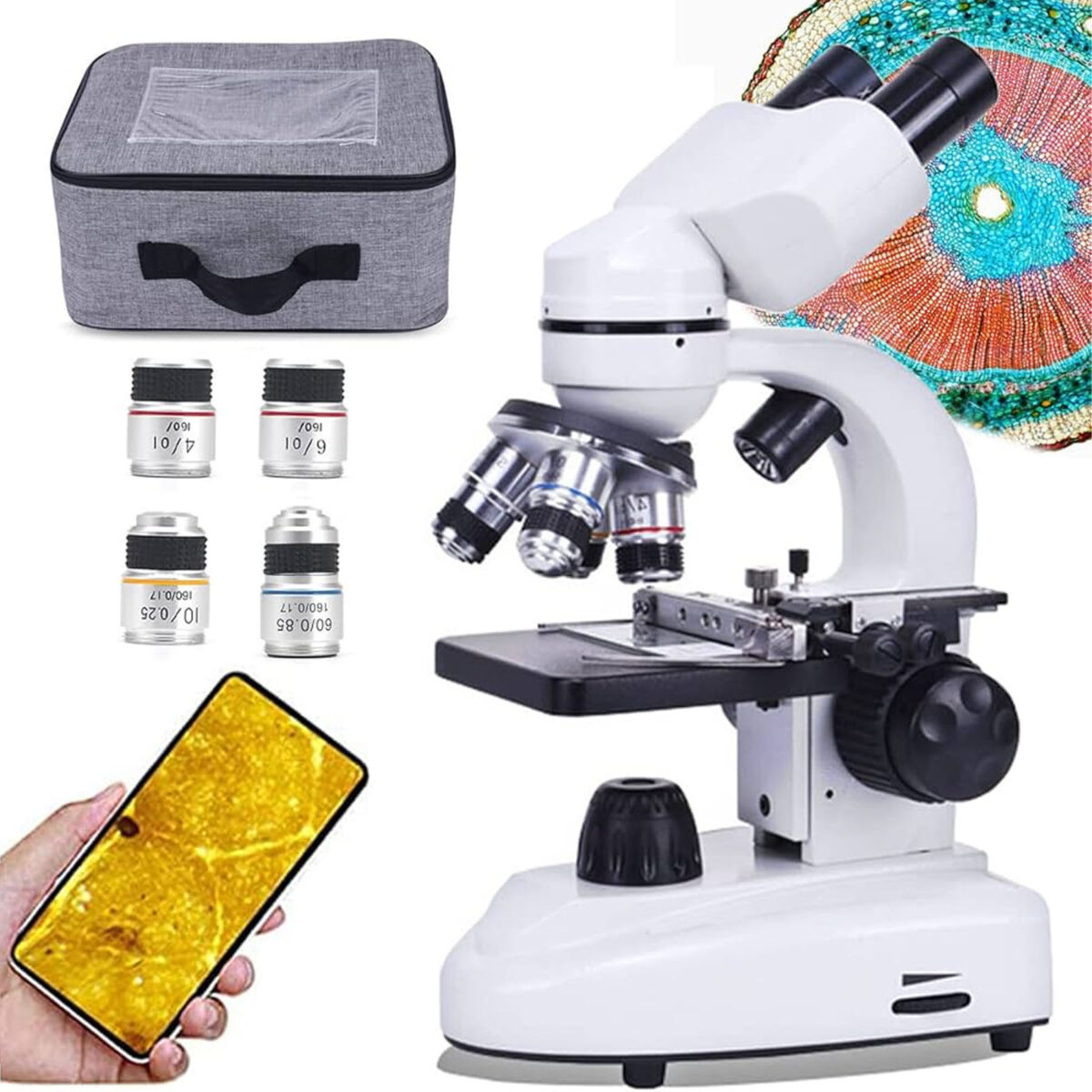 میکروسکوپ مدل دوچشمی آکروماتیک کد 1600x به همراه کیف حمل