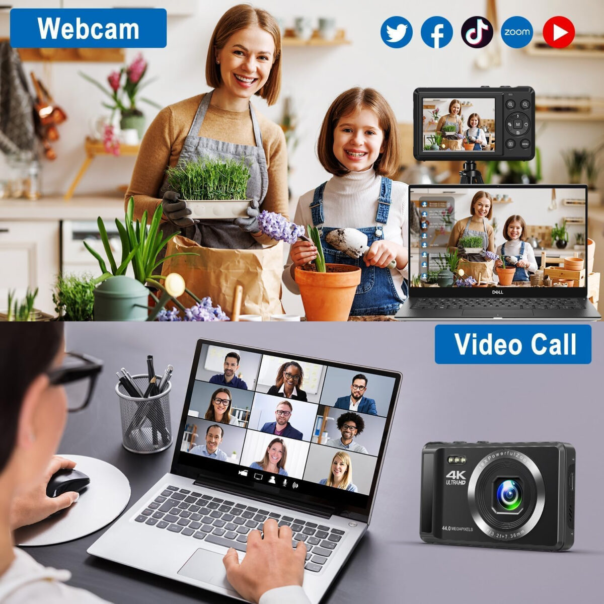 دوربین دیجیتال مدل 4K ULTRA HD 44MP 16X