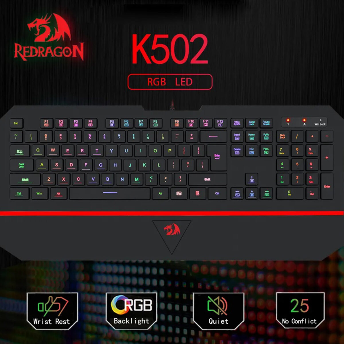کیبورد مخصوص بازی ردراگون مدل K502