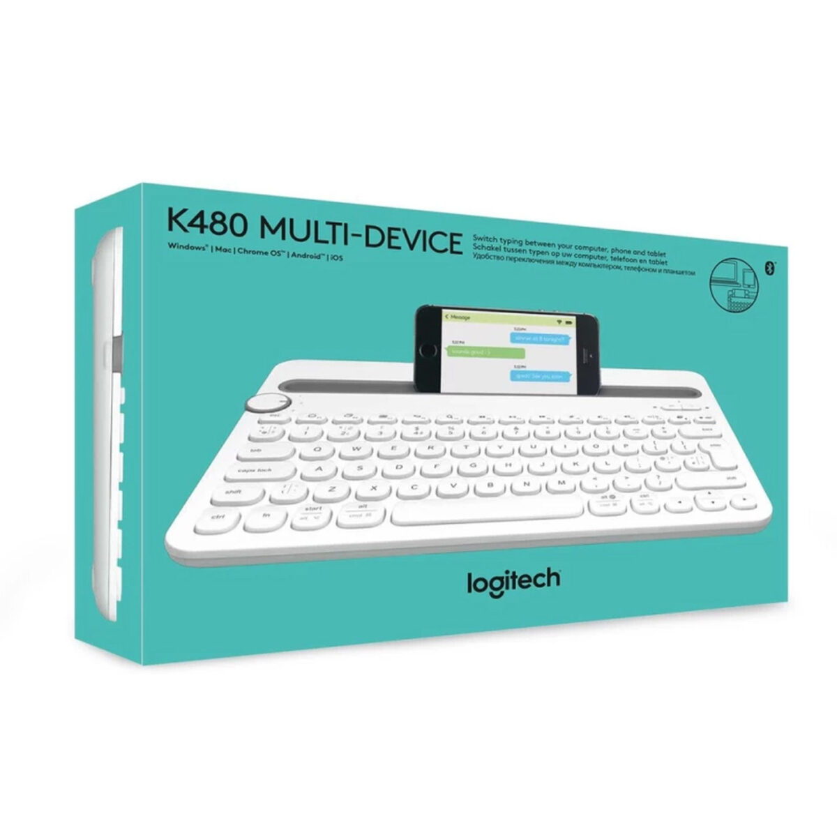کیبورد بی سیم لاجیتک مدل K480، سوییچ ممبران ، TenKeyLess