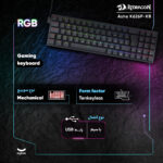 کیبورد گیمینگ ردراگون مدل Ashe K626P-KB، سوییچ مکانیکال قرمز، Tenkeyless، نورپردازی RGB