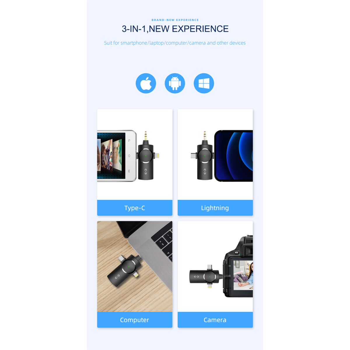 ست میکروفن بی سیم یقه ای مدل AirSky Dual TX