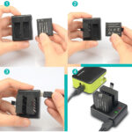 شارژر باتری دوربین مدل KIT-SJ4000-USB بسته 2 عددی