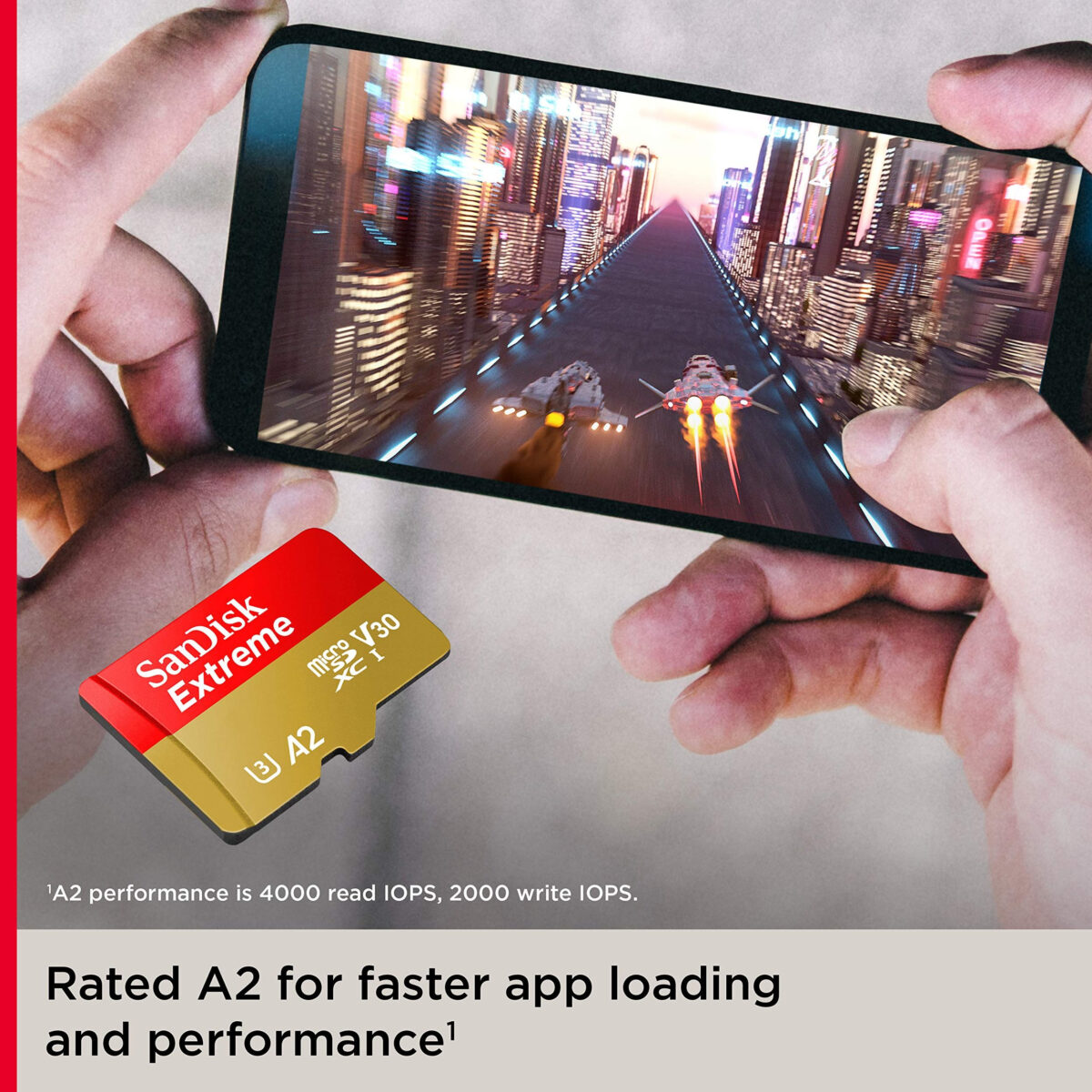 کارت حافظه MicroSDXC سن دیسک مدل Extreme کلاس A2 استاندارد UHS-I U3 سرعت 190MBps ظرفیت یک ترابایت