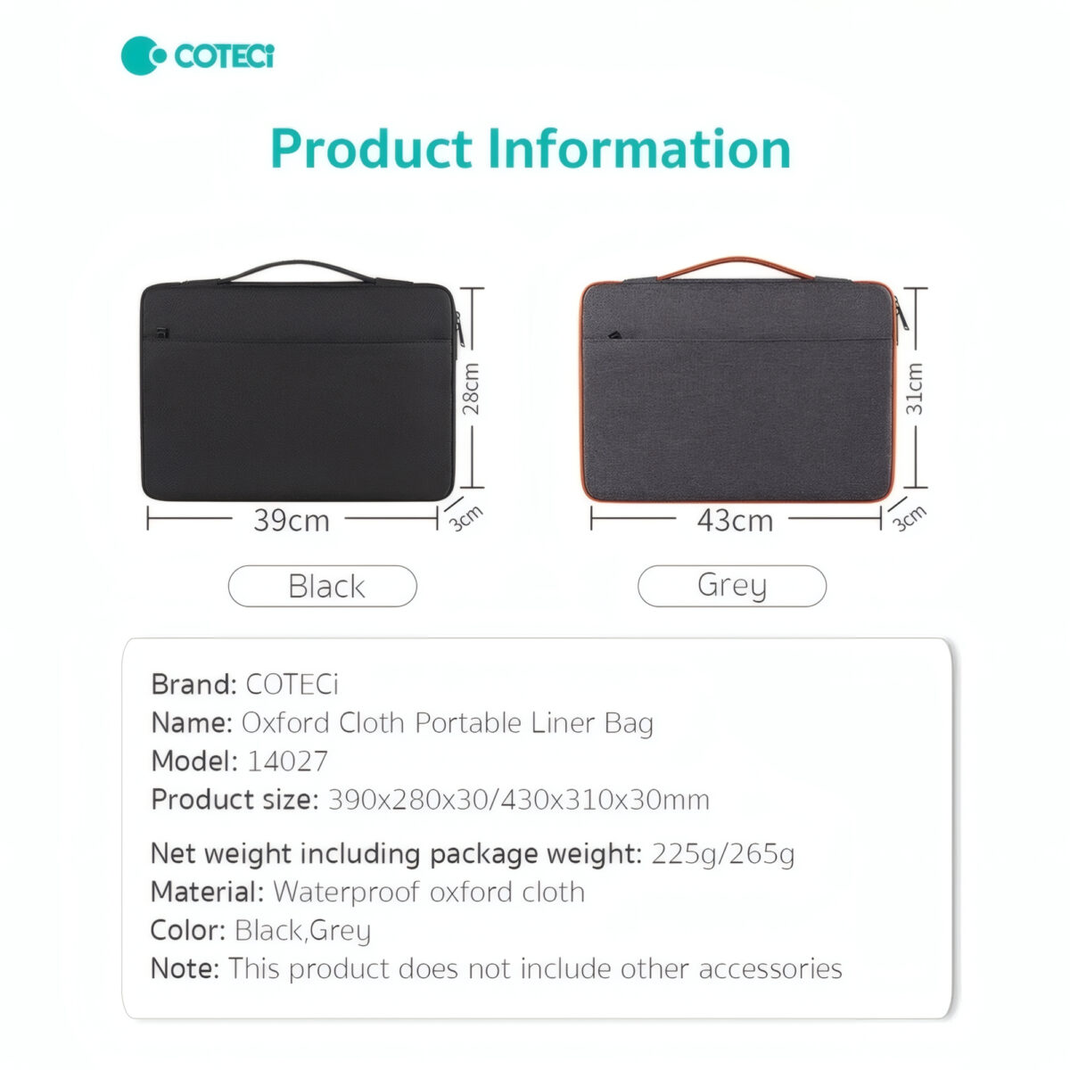 کیف لپ تاپ کوتتسی مدل Oxford Cloth مناسب برای لپ تاپ 12 اینچی